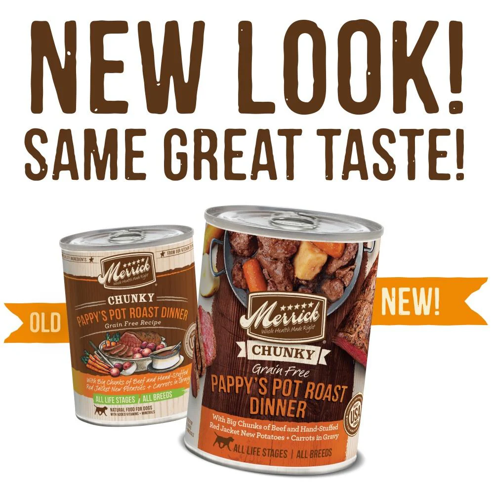 Merrick Grain Free Chunky Pappy's Pot Roast Dinner Canned Dog Food - Image 4