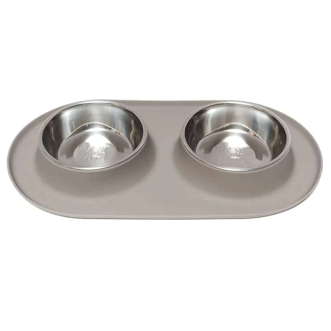 Messy Mutts Double Silicone Dog Feeder with Stainless Bowls - Image 5