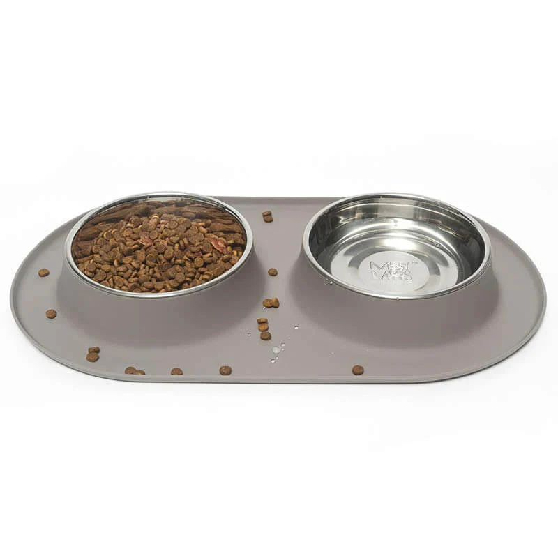 Messy Mutts Double Silicone Dog Feeder with Stainless Bowls - Image 7