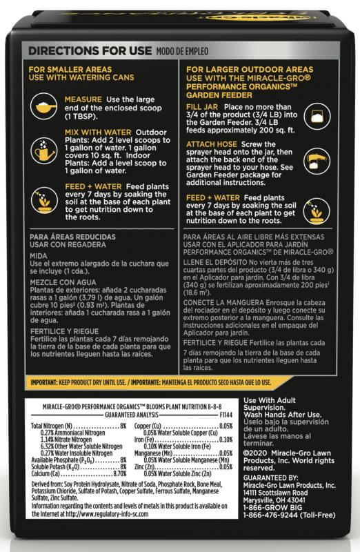 Miracle-Gro® Performance Organics® Blooms Plant Nutrition - Image 2