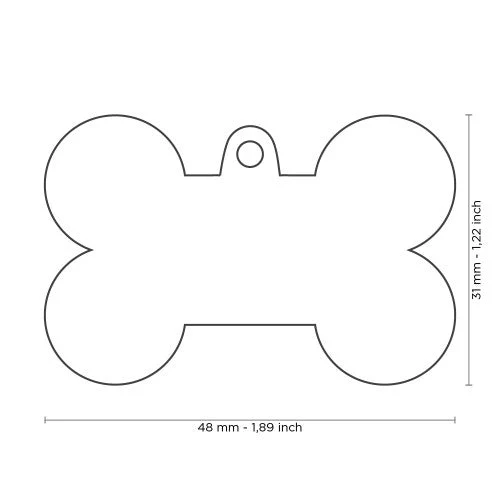 MyFamily ID Tag Basic Collection Bone XL Black in Aluminium - Image 3