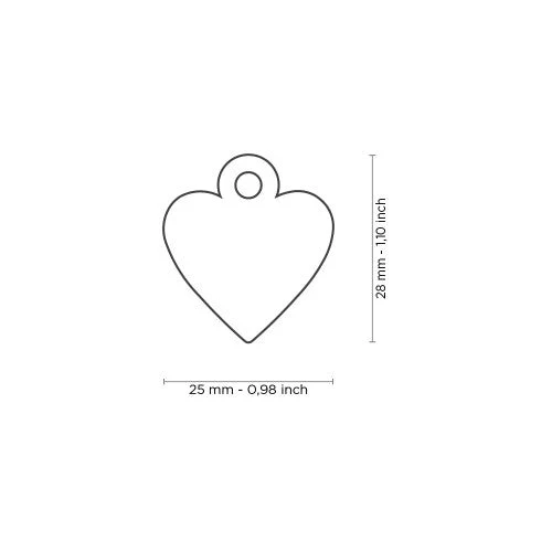 MyFamily ID Tag Basic Collection Small Heart Red in Aluminum - Image 3
