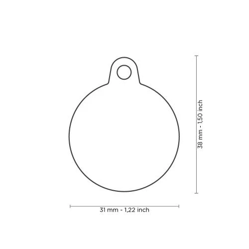 MyFamily Id Tag Hushtag Collection Aluminium Black Circle With Red Rubber - Image 2