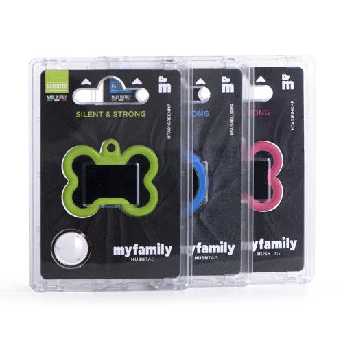 MyFamily Id Tag Hushtag Collection Aluminium Black Circle With Red Rubber - Image 3
