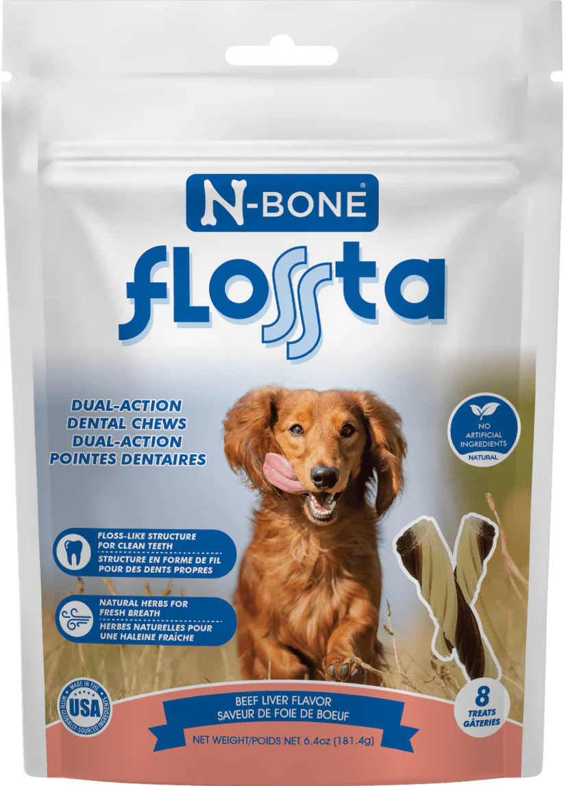 N-Bone Flossta Dual-Action Dental Chews Beef Liver for Dogs - Image 6