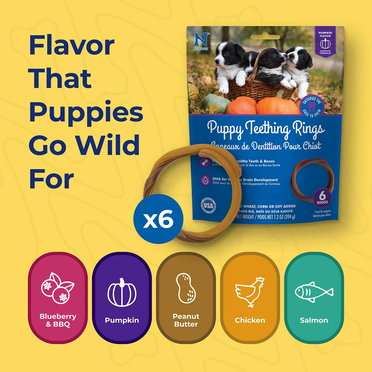 N-Bone Puppy Teething Rings Taste of Texas Chicken Fajitas Flavor - Image 8