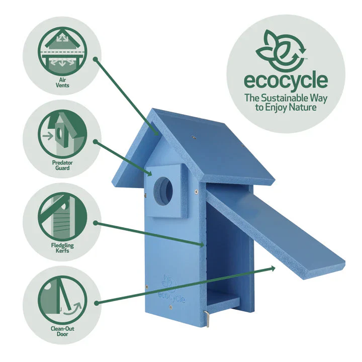 Nature's Way EcoCycle™ Bluebird Bungalow Recycled Plastic Bird House - Image 3