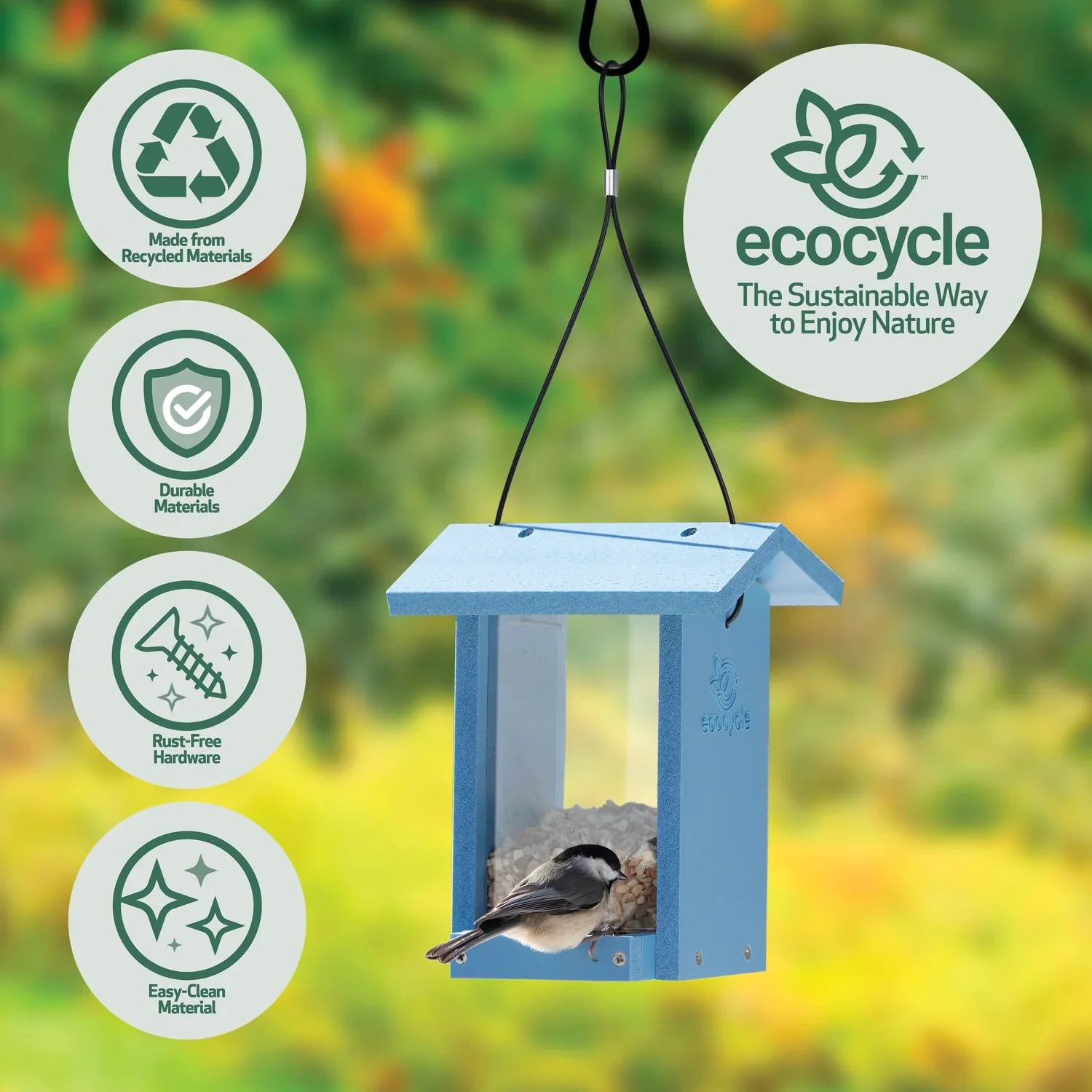 Nature's Way EcoCycle™ Tasty Tidbit Recycled Plastic Bird Feeder - Image 2