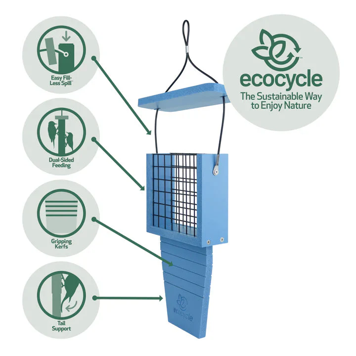 Nature's Way Suet Station Recycled Plastic Tail-prop Bird Feeder - Image 3