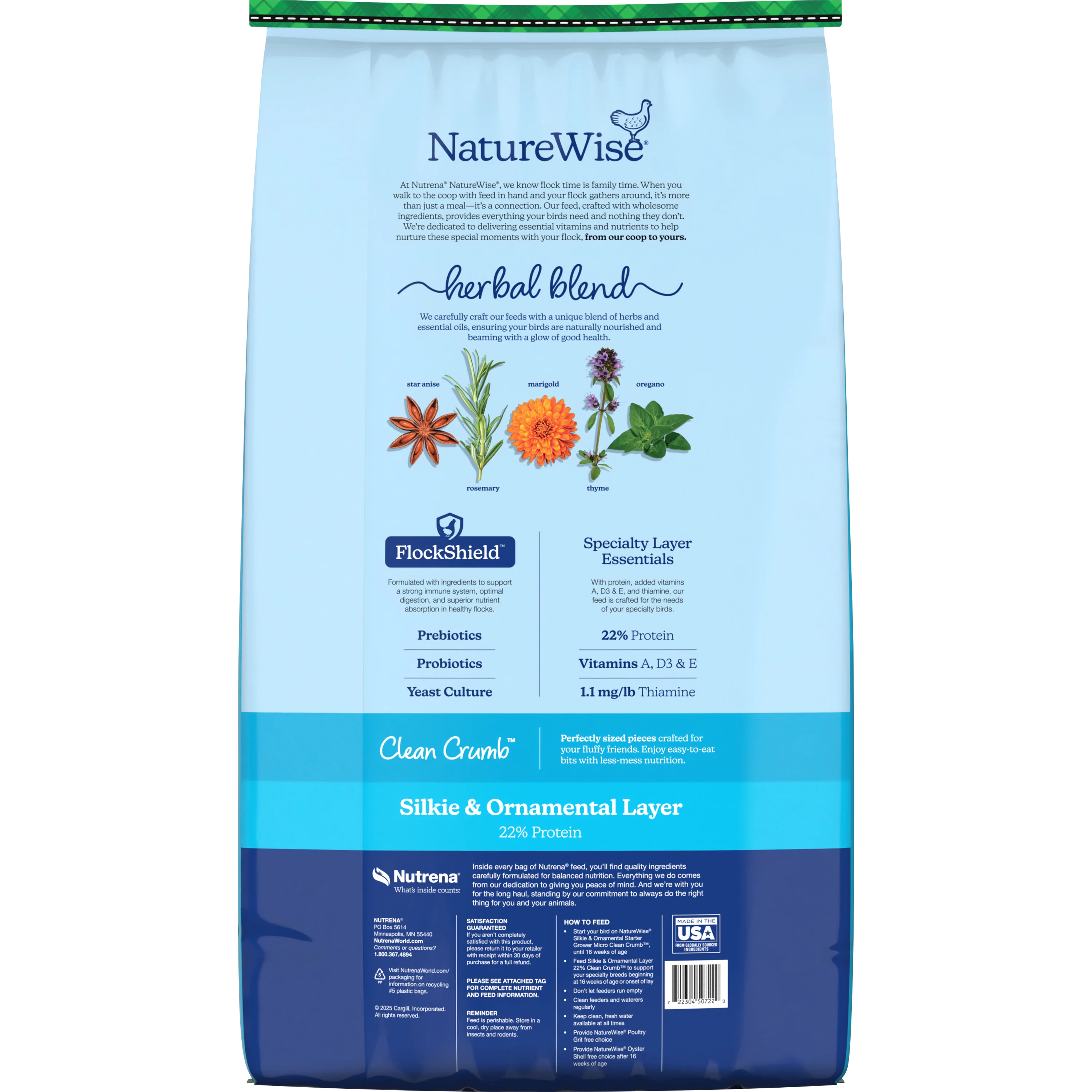 NatureWise® 22% Protein Silkie & Ornamental Layer Clean Crumb™ Poultry Feed - Image 2