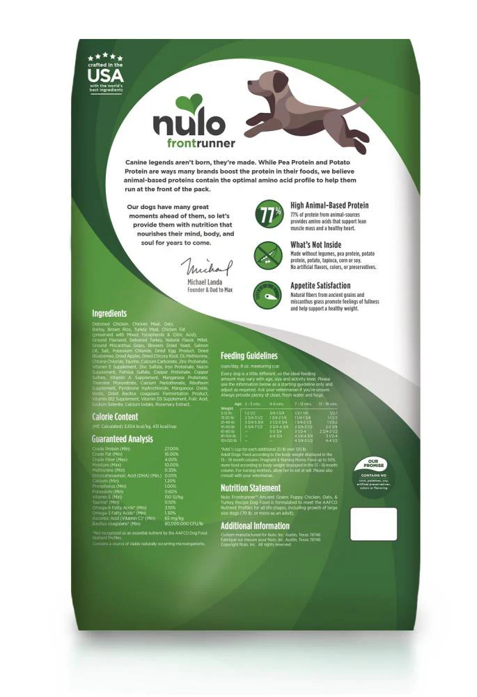 Nulo Frontrunner Chicken, Oats & Turkey Puppy Dry Dog Food - Image 2