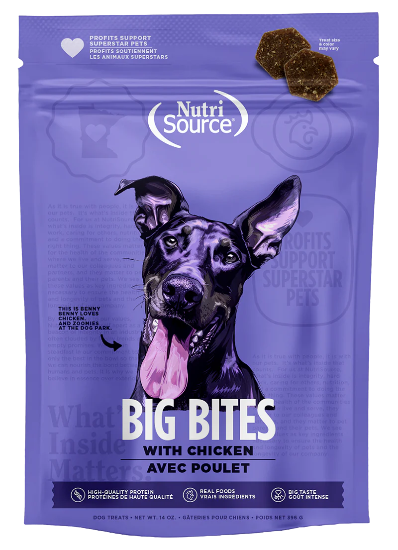 NutriSource Chicken Big Bites High-Quality Protein Dog Treats