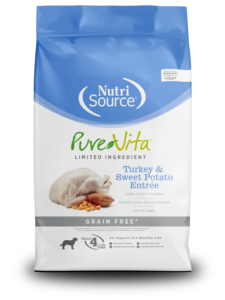 NutriSource® Pure Vita™ Turkey & Sweet Potato Entrée Grain Free Limited Ingredient Dog Food