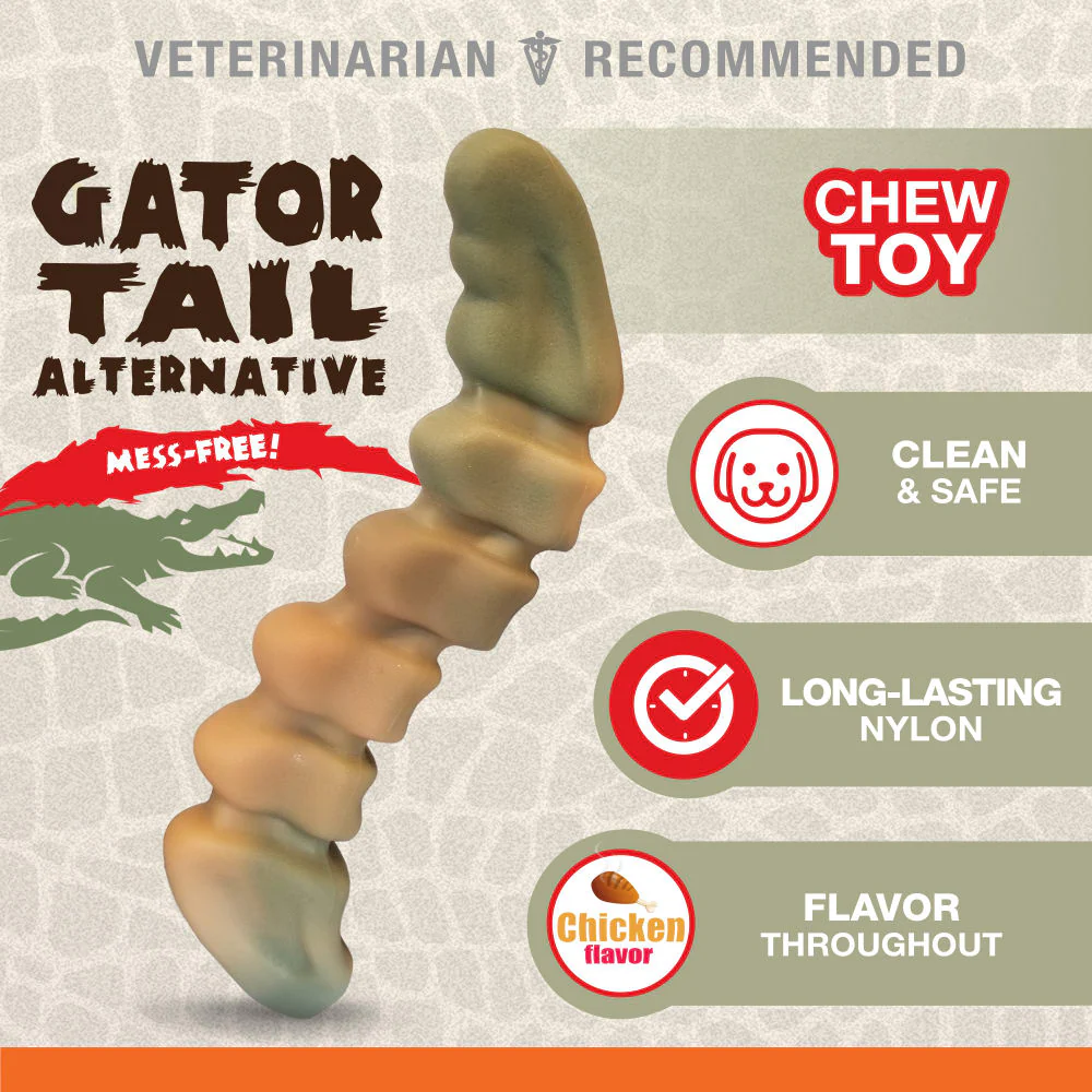 Nylabone Power Chew Gator Tail Alternative Chew Toy for Dogs - Image 3