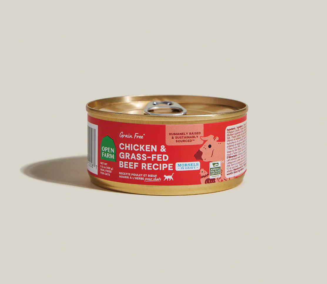Open Farm Chicken & Grass-Fed Beef Morsels in Gravy for Cats
