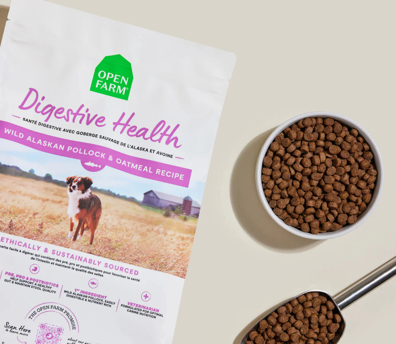 Open Farm Pollock & Oatmeal Digestive Health Dog Kibble - Image 2