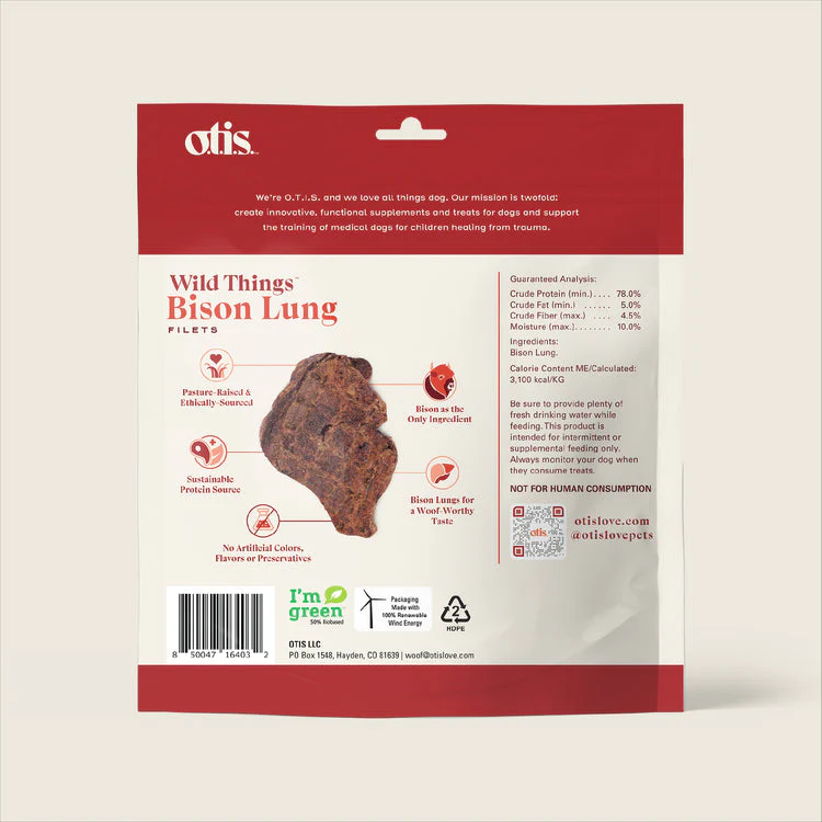 Otis WILD THINGS Bison Lung Filets Dog Treats - Image 2