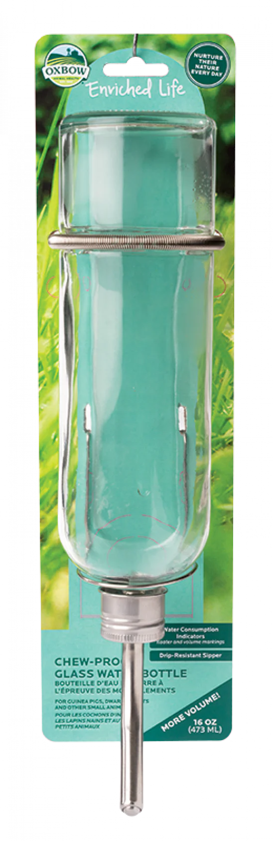 Oxbow Enriched Life Chew Proof Glass Water Bottle - Image 2