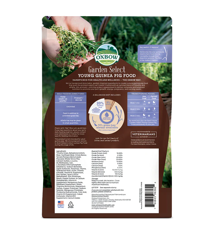 Oxbow Garden Select Young Guinea Pig Food