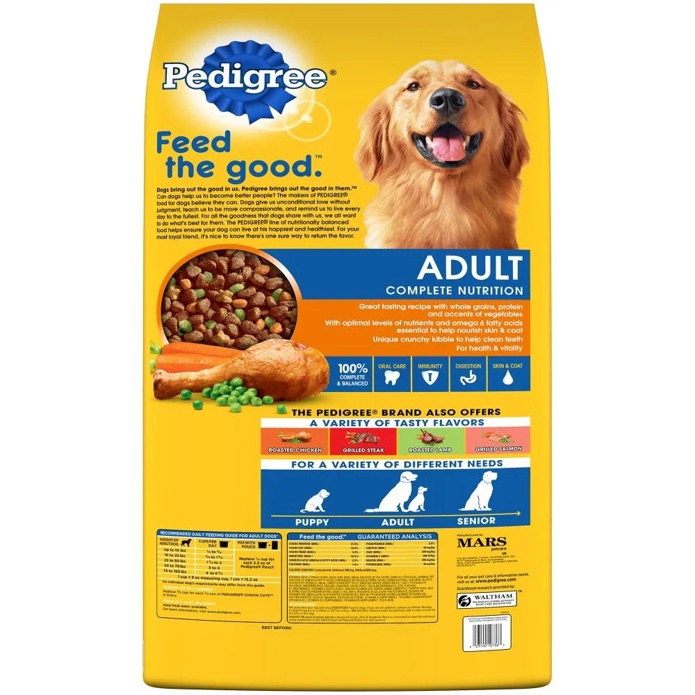Pedigree Adult Complete Nutrition Roasted Chicken, Rice and Vegetable Flavor Dry Dog Food - Image 2
