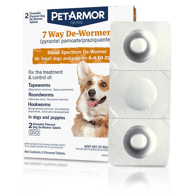 PetArmor® 7 Way De-Wormer (Pyrantel Pamoate and Praziquantel) for Puppies and Small Dogs