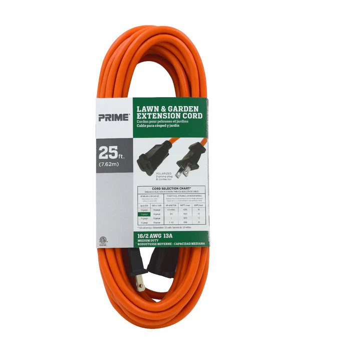Prime Wire and Cable 25ft 16/2 SJTW Polarized Outdoor Extension Cord - Image 2