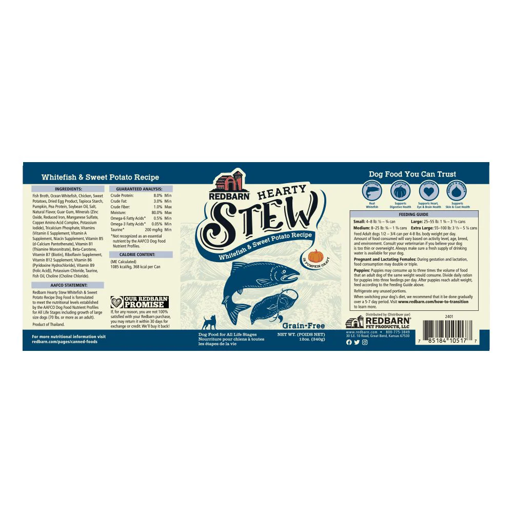 Redbarn Whitefish & Sweet Potato Hearty Stew Dog Food - Image 3