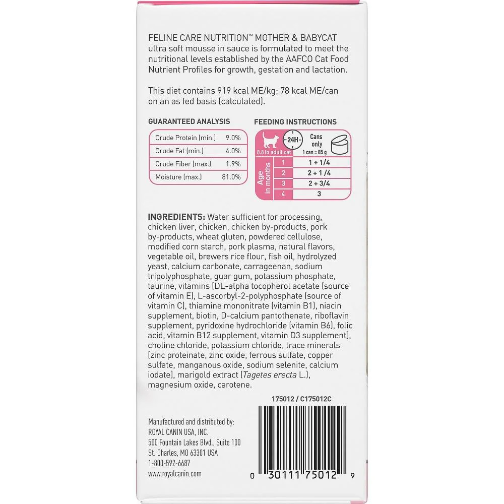 Royal Canin Feline Health Nutrition Mother & Babycat Ultra Soft Mousse in Sauce Canned Cat Food - Image 5