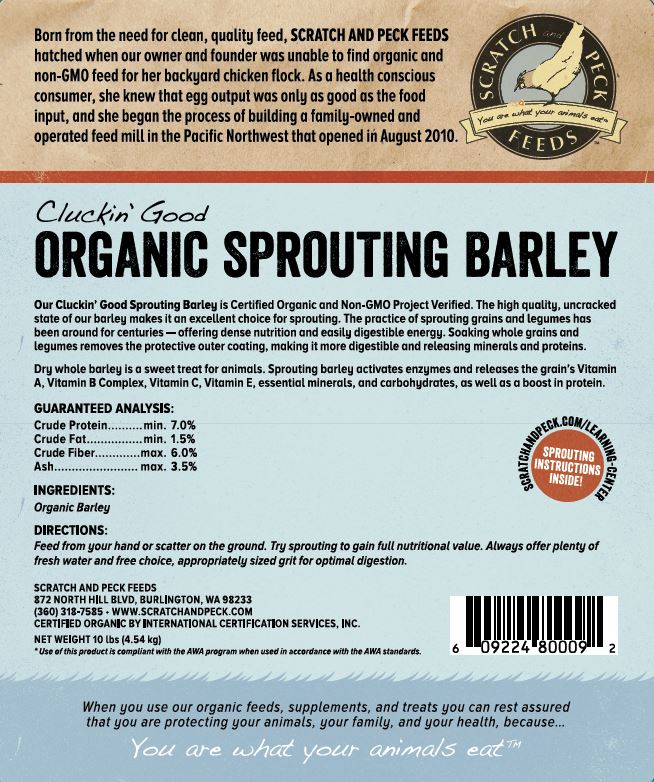 Scratch and Peck Feeds Cluckin’ Good Organic Whole Barley - Image 4