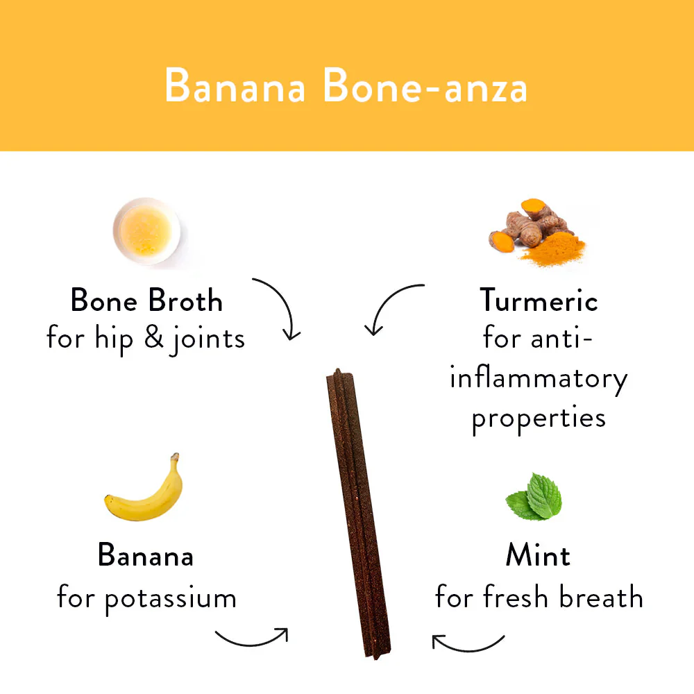 Shameless Pets Banana Bone-Anza Dental Sticks Dog Treats - Image 4