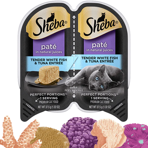 SHEBA® PERFECT PORTIONS™ Premium Paté Tender Whitefish & Tuna Entrée