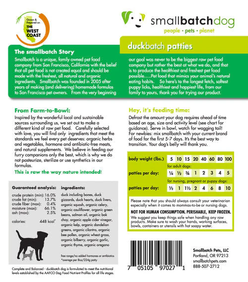 Smallbatch Duckbatch Frozen Dog Food - Image 4