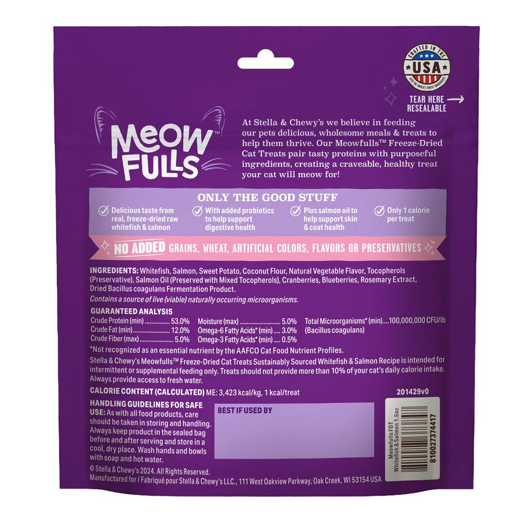 Stella & Chewy's Meowfulls Whitefish & Salmon Cat Treats - Image 2