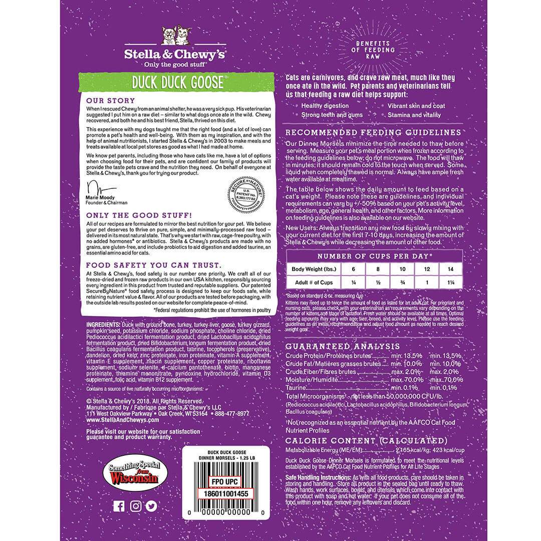 Stella & Chewy's Duck Duck Goose Grain Free Dinner Morsels Freeze Dried Cat Food - Image 4