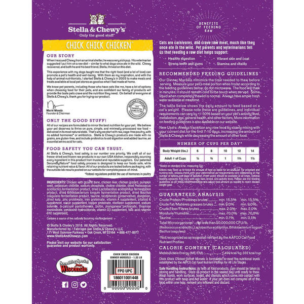 Stella & Chewy's Chick Chick Chicken Frozen Raw Dinner Morsels Cat Food - Image 2