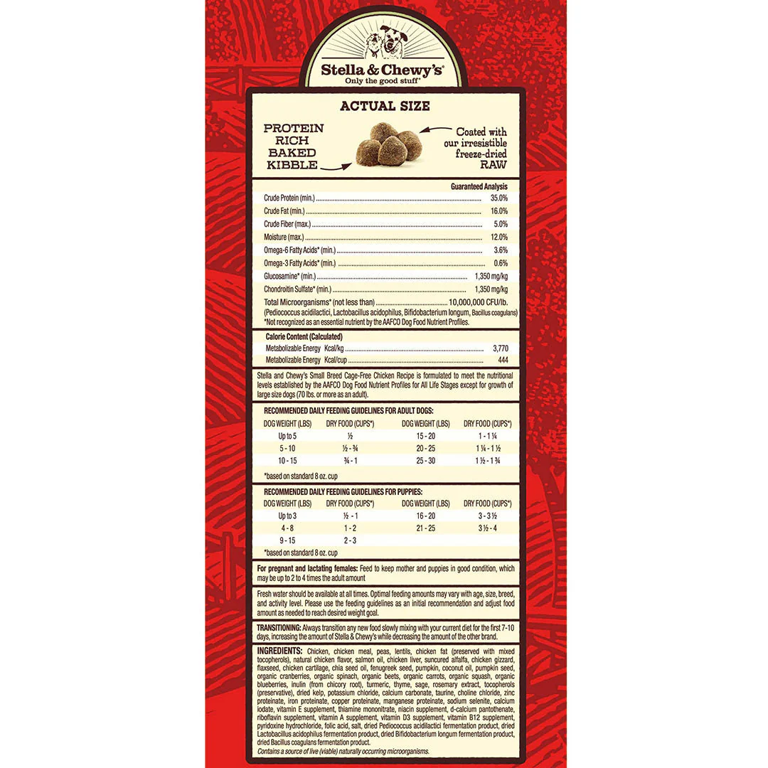 Stella & Chewy's Raw Coated Kibble Cage Free Chicken Recipe Small Breed Dry Dog Food - Image 3