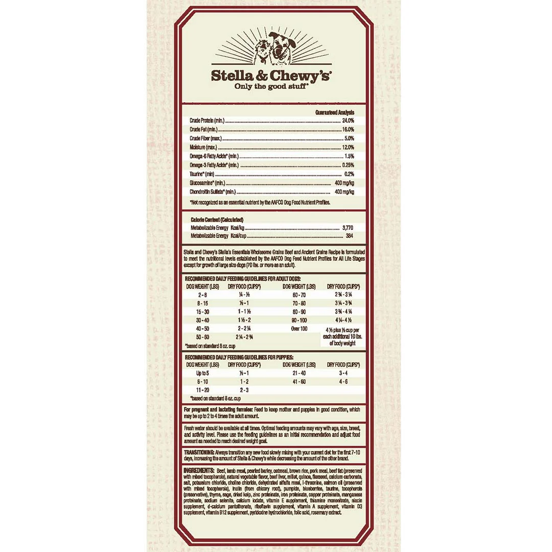 Stella & Chewy's Stella's Essentials Grass-Fed Beef & Ancient Grains Recipe Dry Dog Food - Image 3