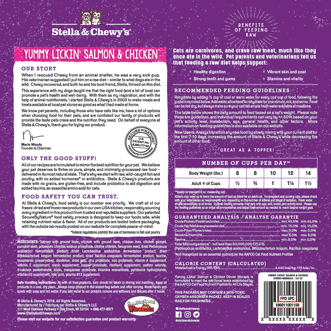 Stella & Chewy's Yummy Lickin' Salmon & Chicken Freeze-Dried Morsels Cat Food - Image 3