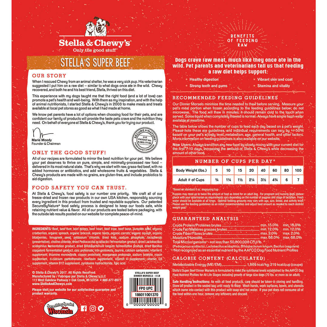 Stella’s Super Beef Frozen Raw Dinner Morsels - Image 2
