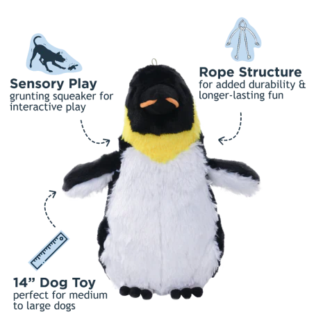 Tall Tails Emperor Penguin Squeaker Dog Toy - Image 3