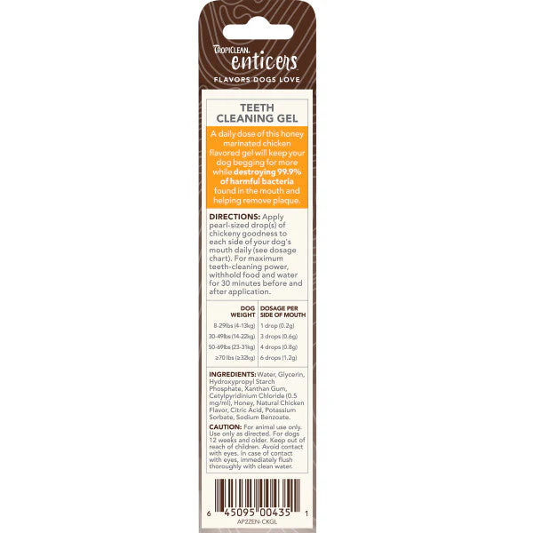 TropiClean Enticers Honey Marinated Chicken Flavor Teeth Cleaning Gel For Dogs - Image 2