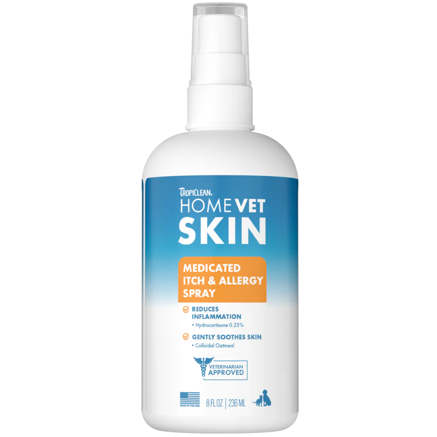 TropiClean HomeVet Medicated Itch & Allergy Pet Spray