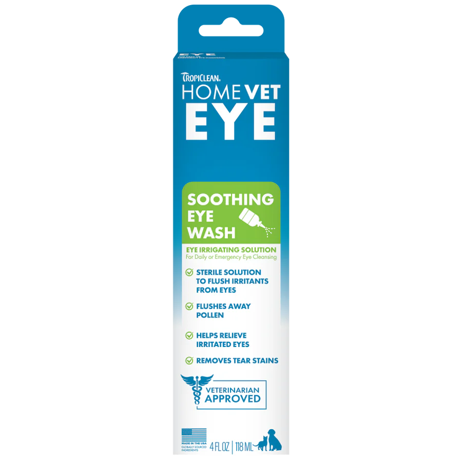 TropiClean HomeVet Soothing Eye Wash for Dogs & Cats