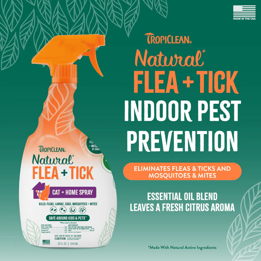 TropiClean Natural Flea + Tick Home + Cat Spray - Image 2