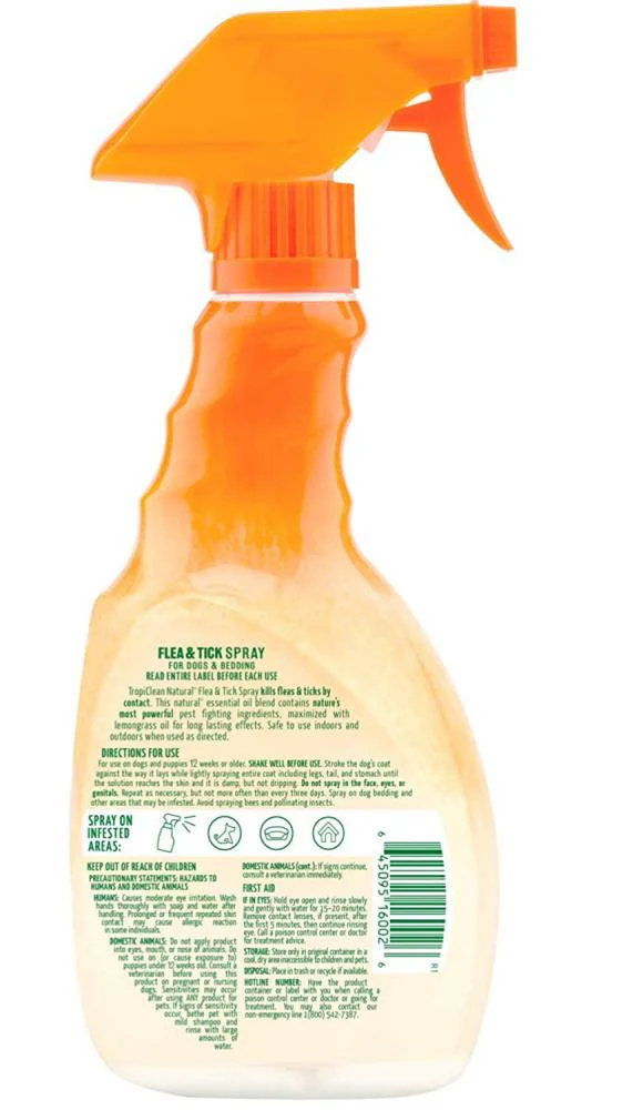 TropiClean Natural Flea & Tick Dog & Bedding Spray - Image 2