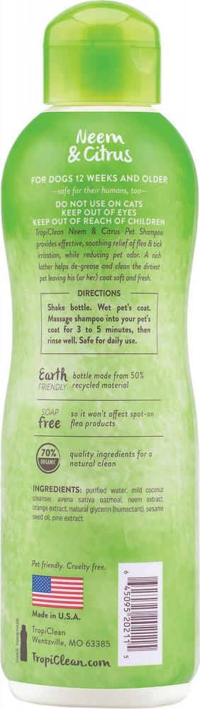 TropiClean Neem & Citrus Flea & Tick Relief Shampoo for Dogs - Image 2
