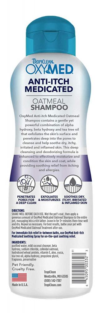 TropiClean OxyMed Medicated Anti-Itch Shampoo for Pets - Image 2