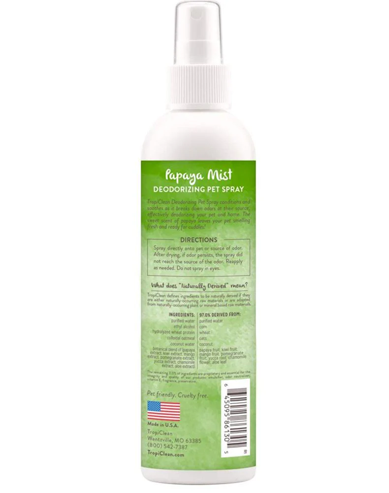 TropiClean Papaya Mist Deodorizing Spray for Pets - Image 2