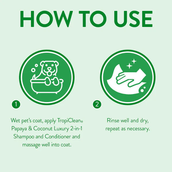 TropiClean Papaya & Coconut Luxury 2-in-1 Shampoo and Conditioner for Pets - Image 6