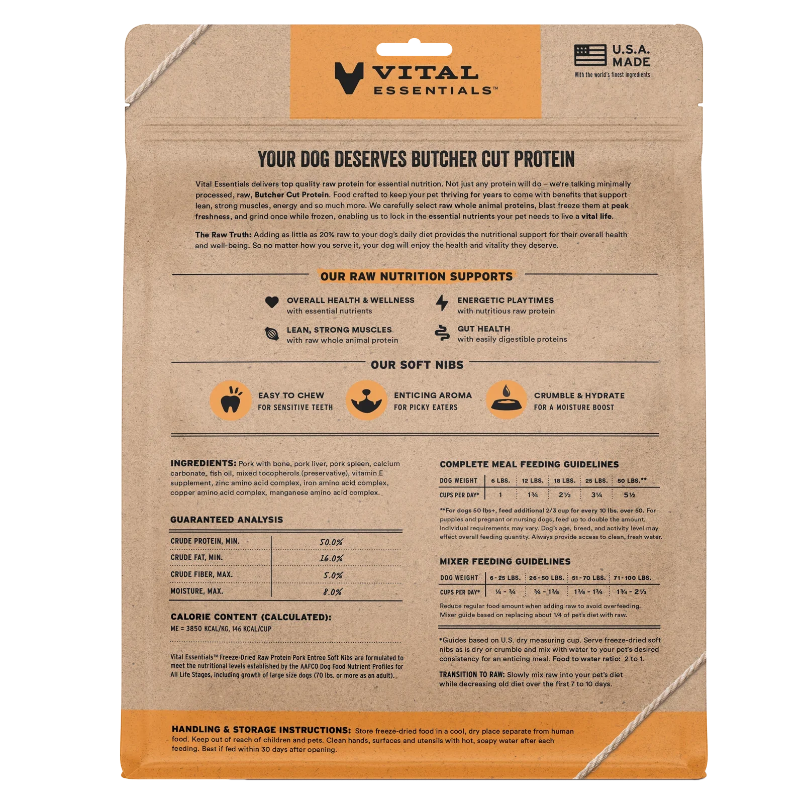 Vital Essentials Freeze-Dried Raw Protein Pork Soft Nibs Meal or Mixer Dog Food - Image 2